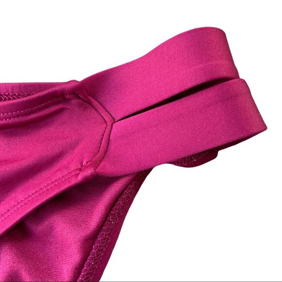 Mossimo Supply Co. Cranberry Red Double Strap Low Cut Bikini Bottom Size Medium - Picture 2 of 7